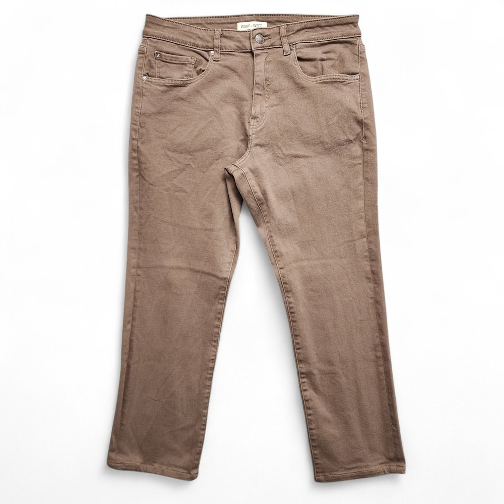 Warp + Weft ORD Chicago Straight Jeans‎ Mens 33x30 (Fits as 32x28) Brown Stretch
